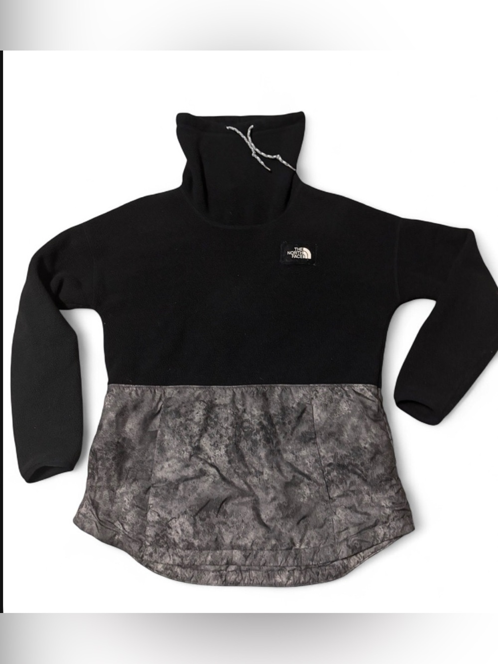The North Face Black Pullover Turtleneck with Gray Marbled Panel